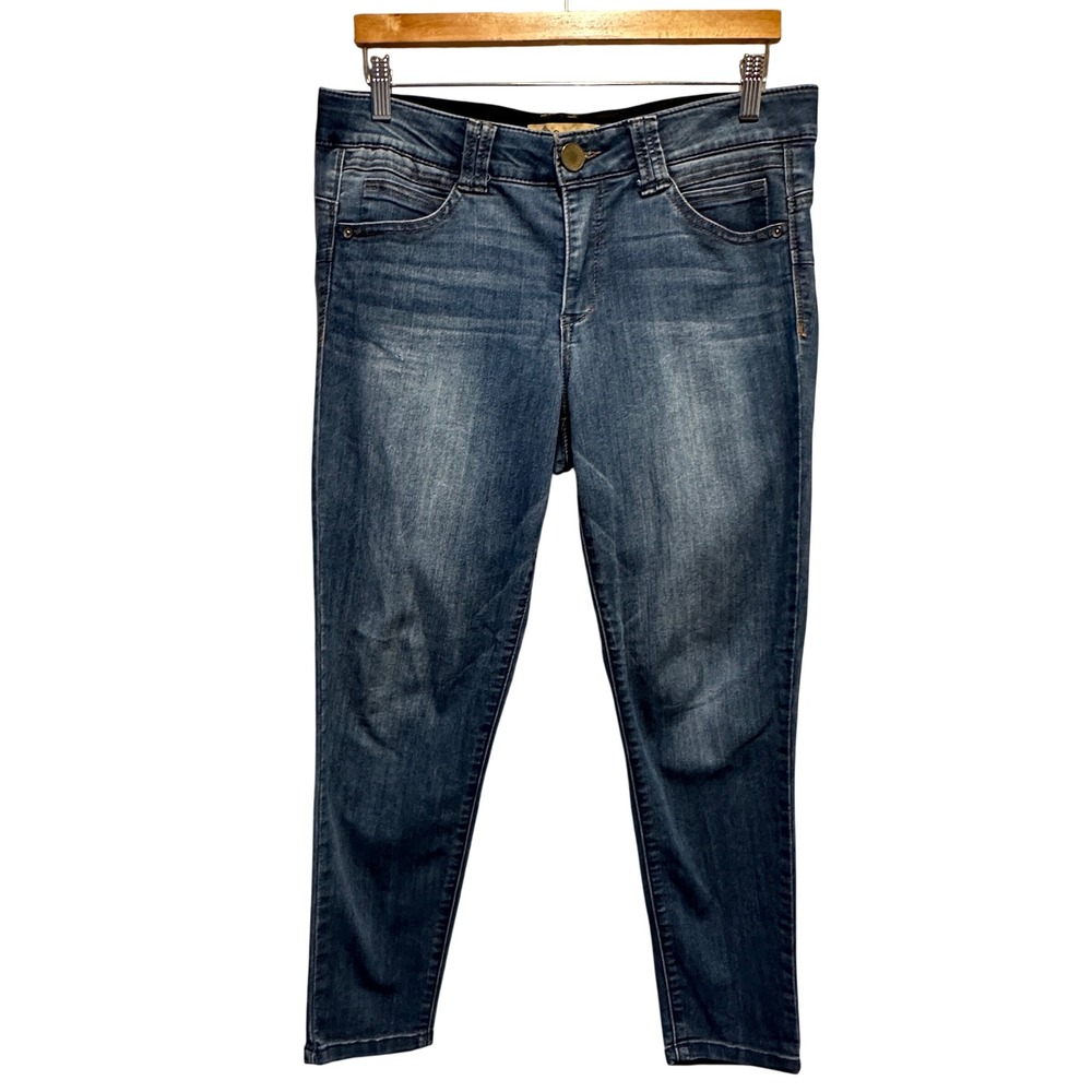 Democracy Tapered Jeans Womens‎ 12 Petite Blue Ab Solution Stretch Denim Casual